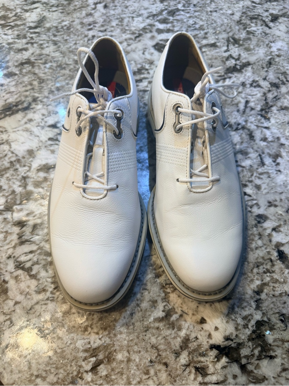 FootJoy Men's Premium Leather White Lace-Up Golf Shoes